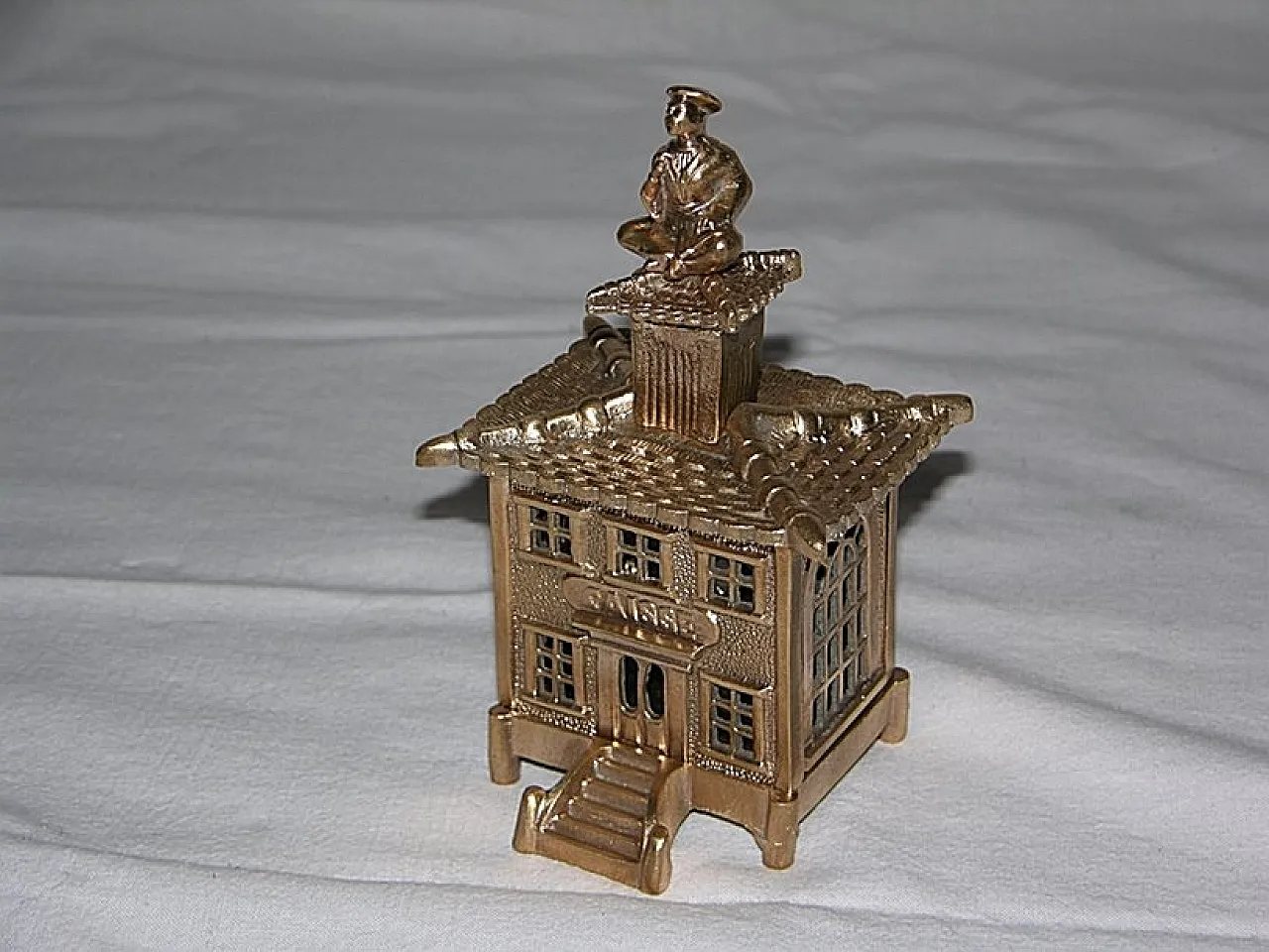 Bronze pagoda piggy bank, mid-20th century 9