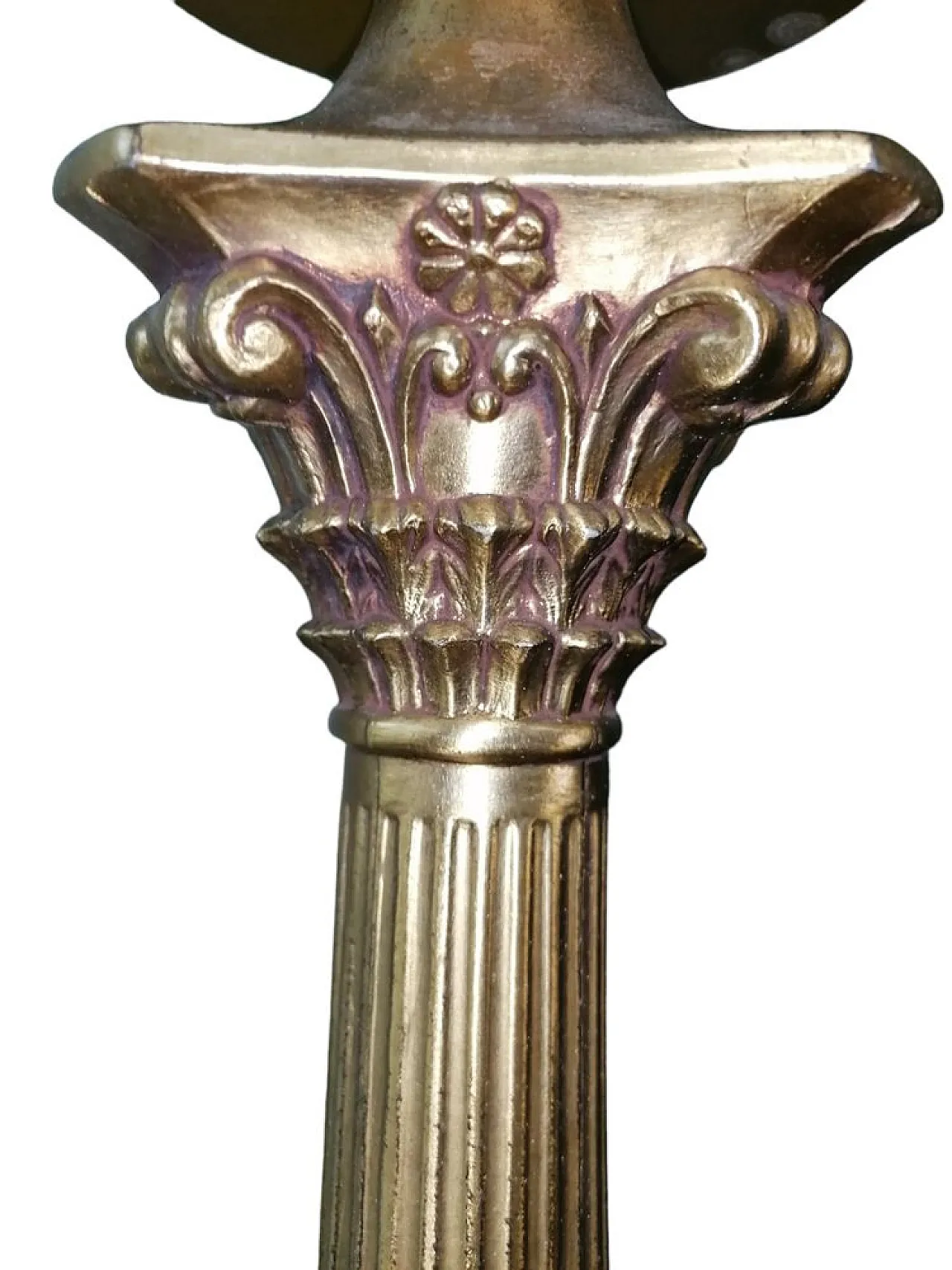 Candelabro liturgico antico da chiesa in bronzo, primo '900 3