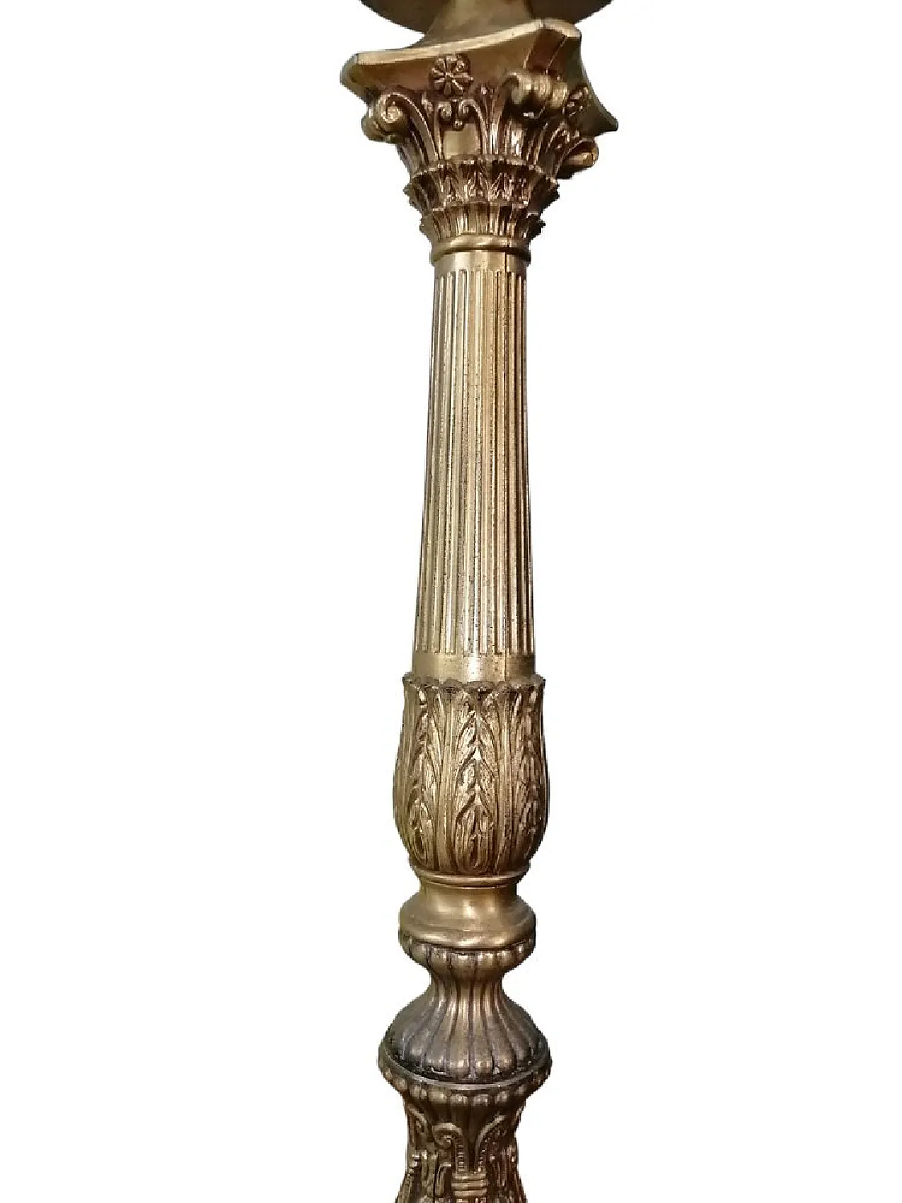 Candelabro liturgico antico da chiesa in bronzo, primo '900 4