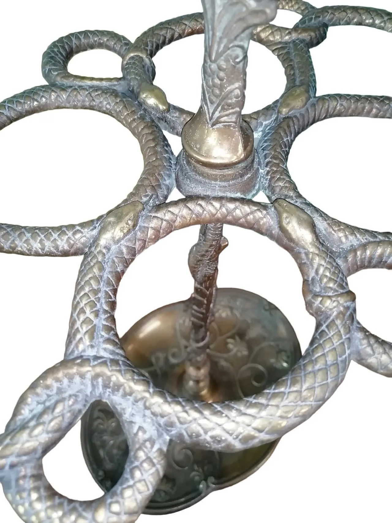 Bronze umbrella stand with snakes, early 20th century 2