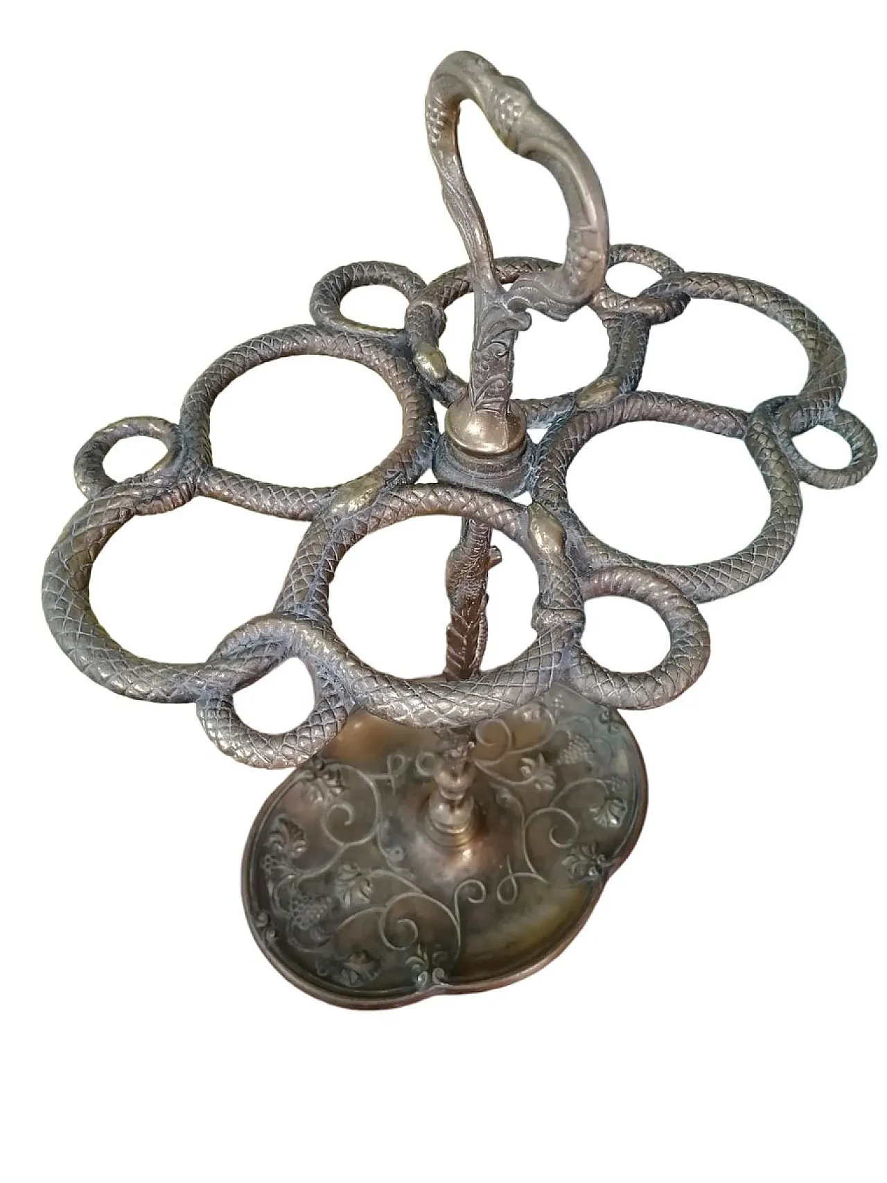 Bronze umbrella stand with snakes, early 20th century 5