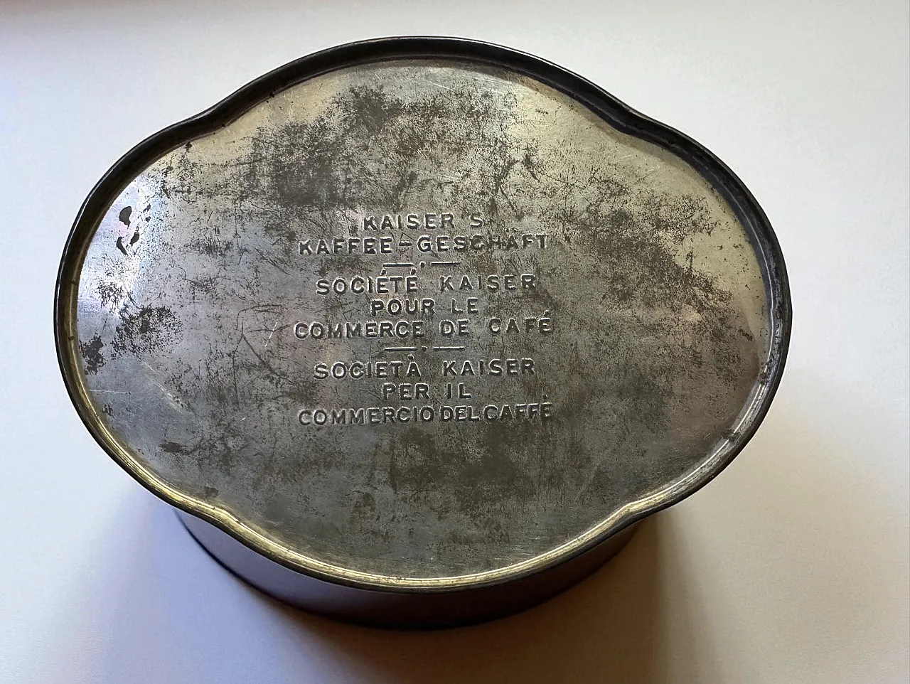 Scatola di latta Kaiser Caffe',  anni '30 3