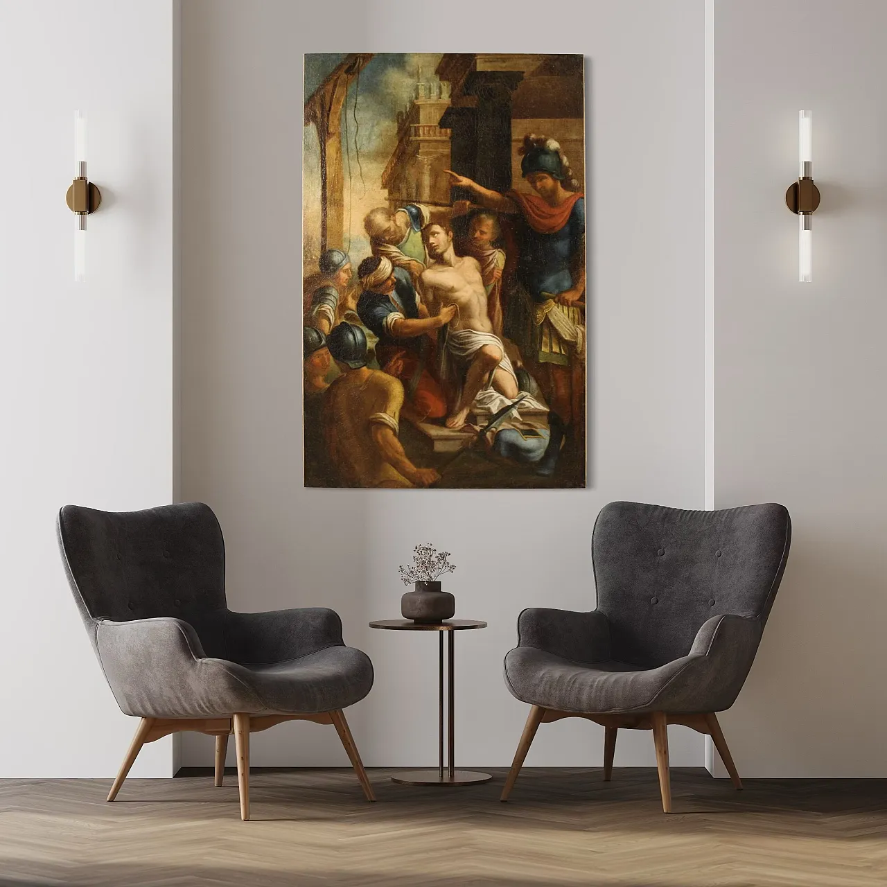 Religious painting, Saint Sebastian, 17th century 5