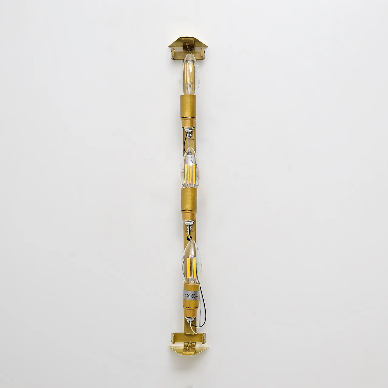 Coppia di lampade in ottone e vetro di Murano verde chiaro, 2000 8