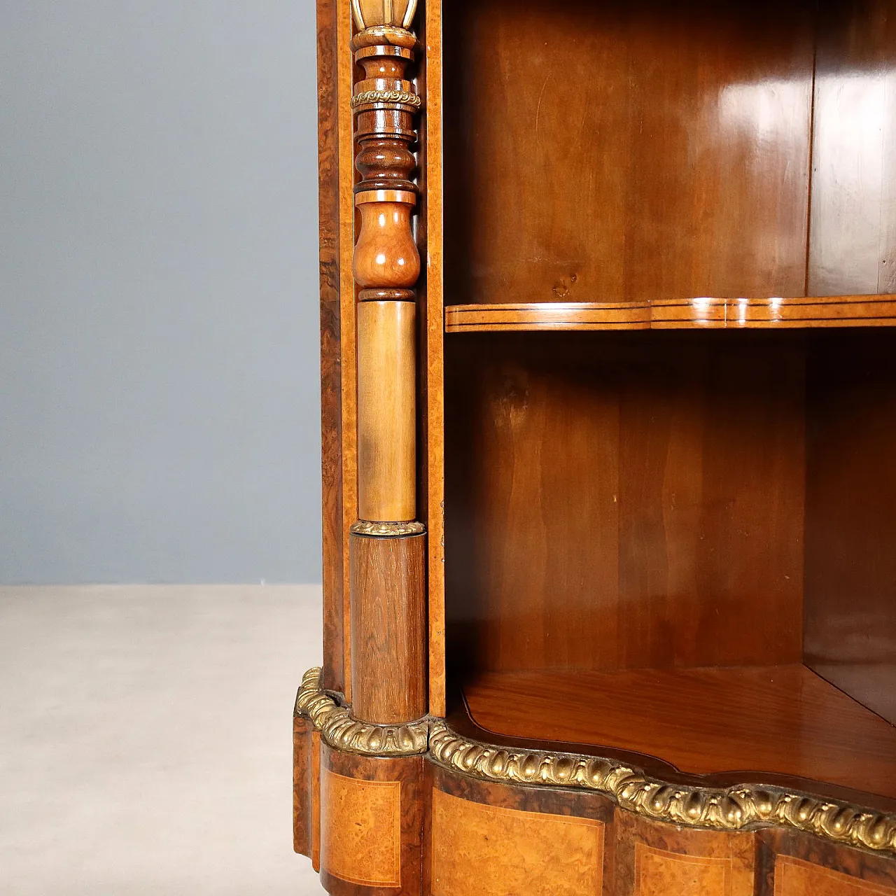 Credenza impiallacciata in acero, noce e mogano, '800 9