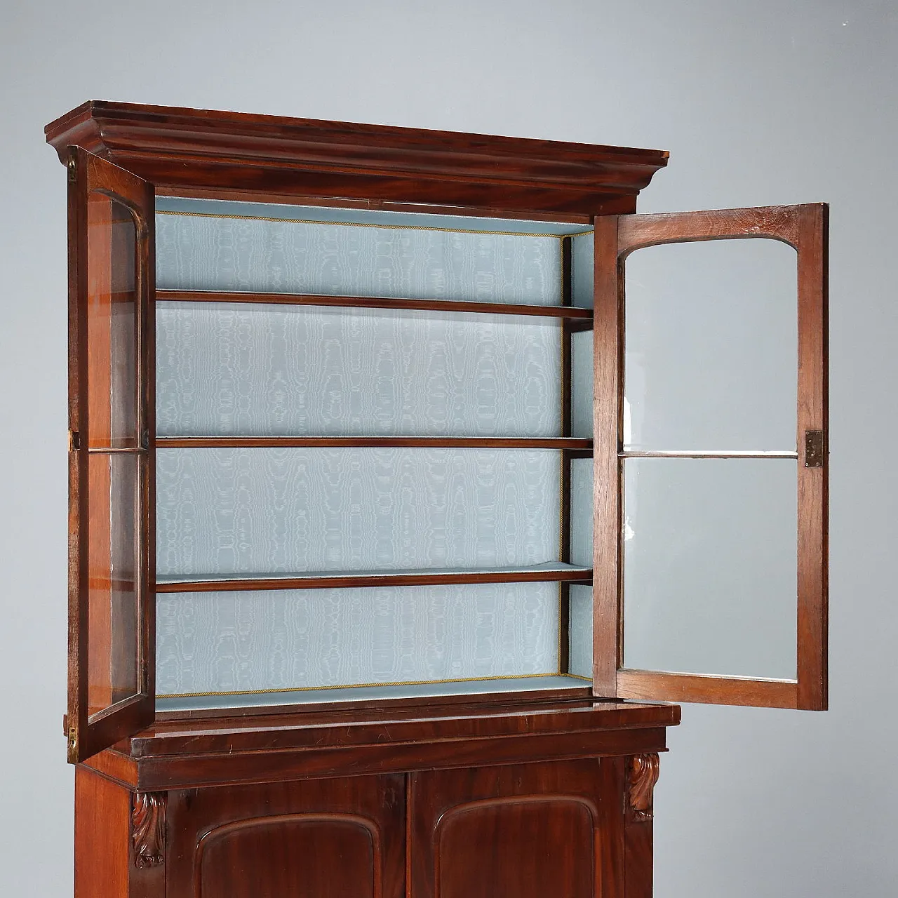 Libreria vittoriana in mogano e vetro, fine '800 3