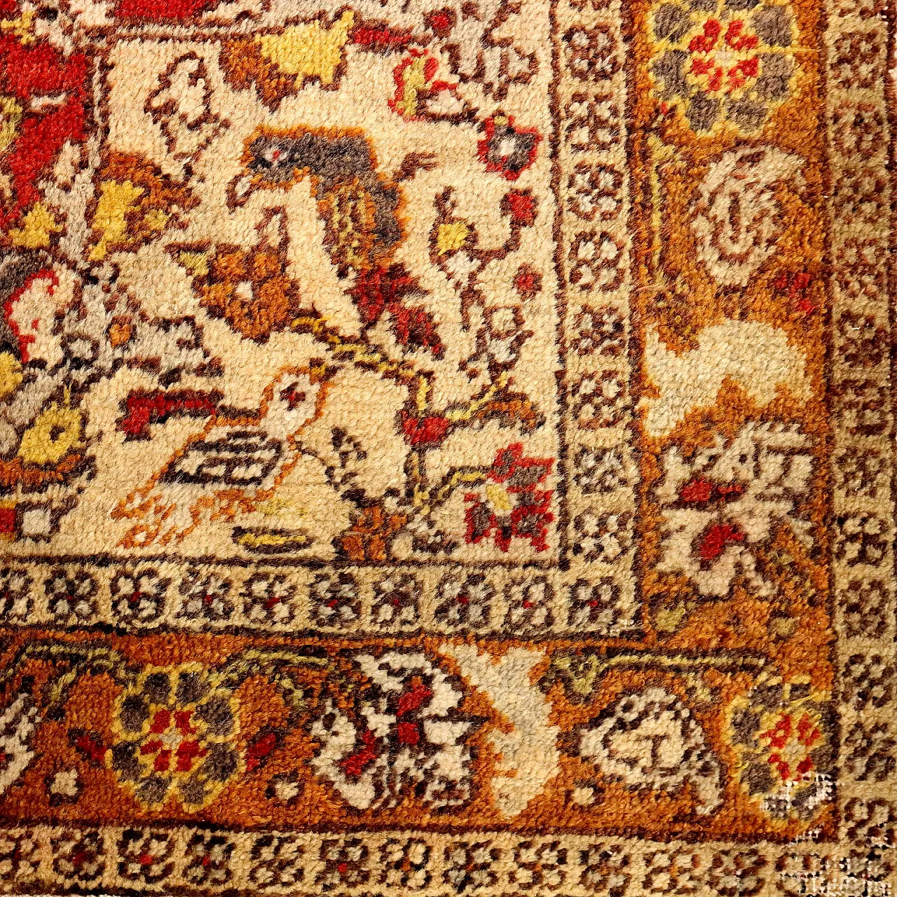 Tappeto Fango in cotone e lana, realizzato a mano, nodo grosso, '900 5