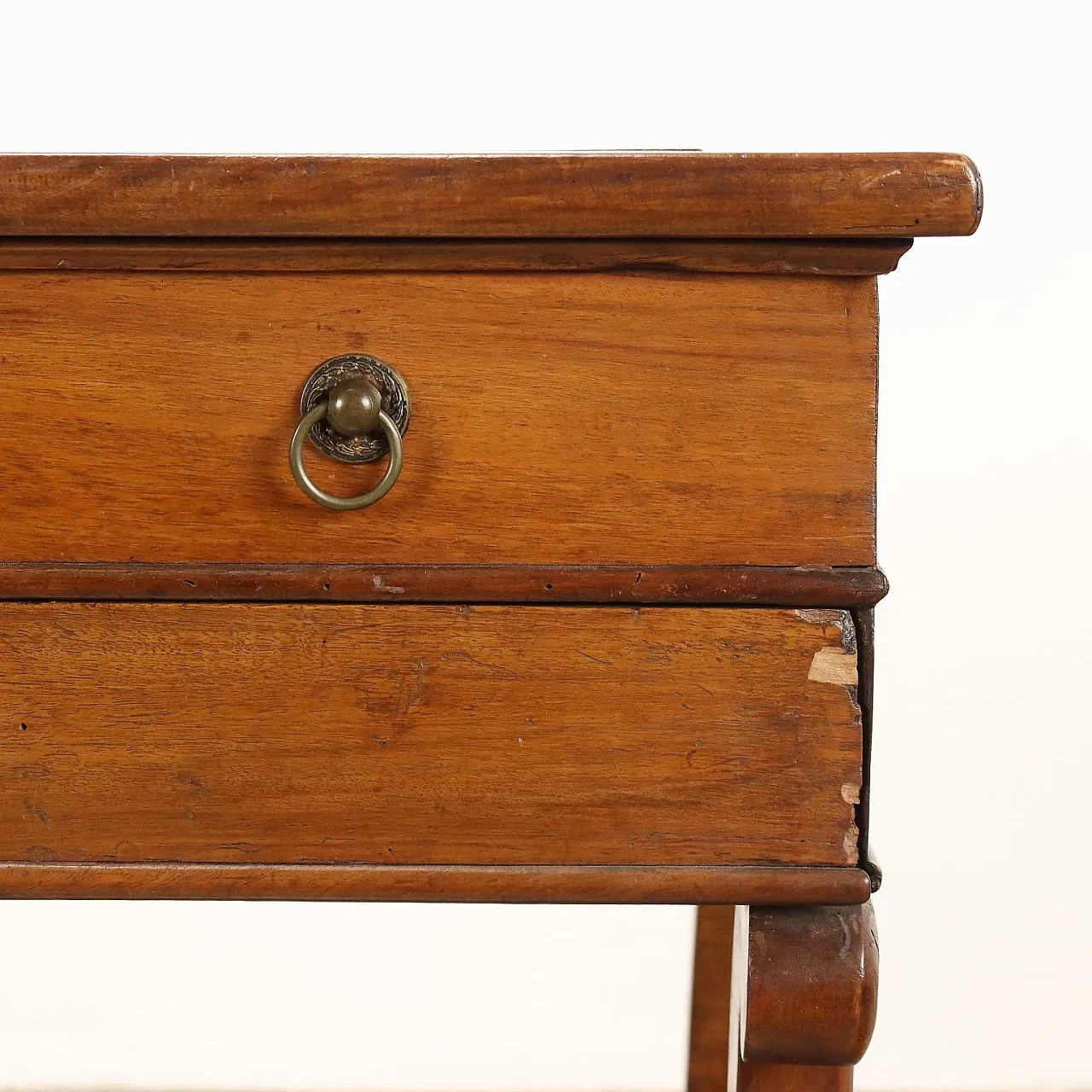 Tavolino da lavoro con gambe a lira e cassetto, '800 6
