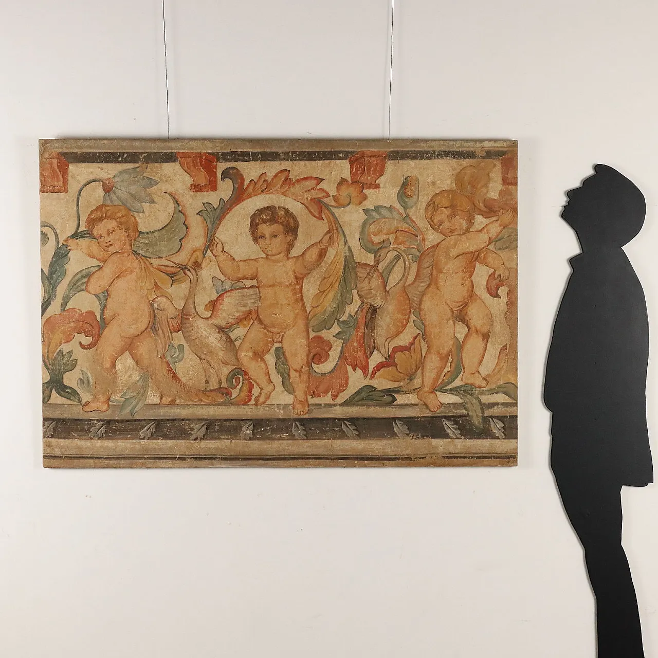 Angeli grotteschi, finto affresco su tela, '900 2