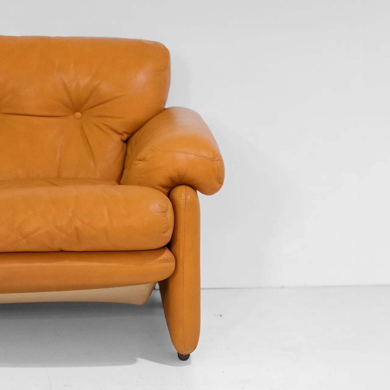 Divano Coronado di Tobia Scarpa per C&B in pelle, anni '70 6