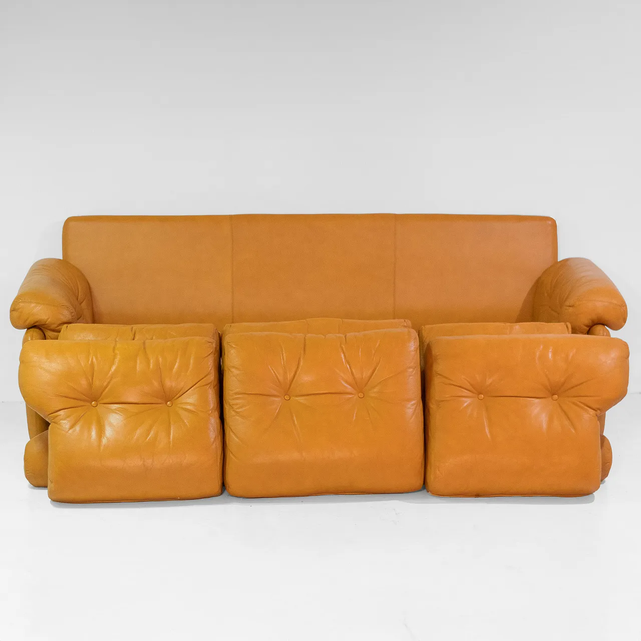 Divano Coronado di Tobia Scarpa per C&B in pelle, anni '70 7