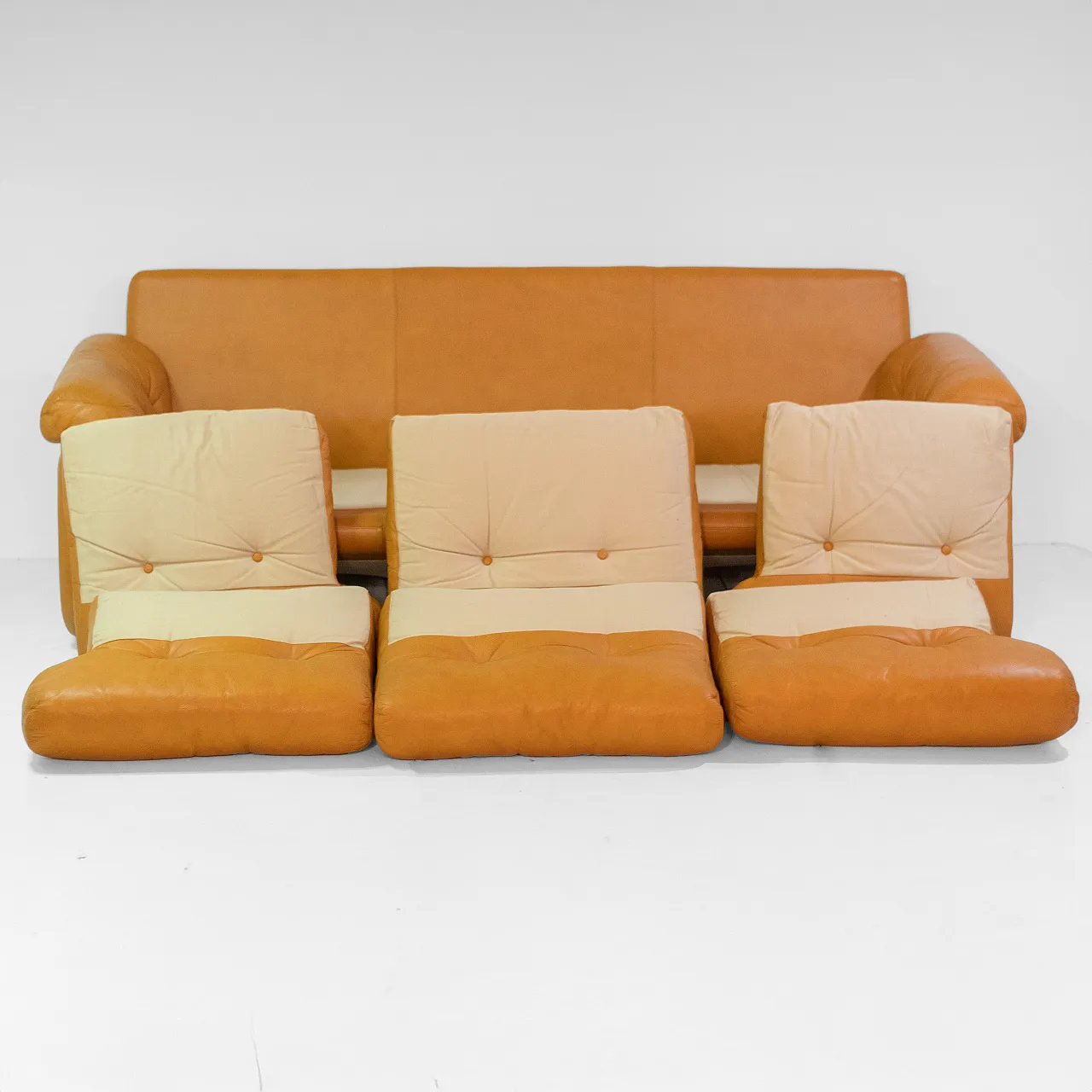 Divano Coronado di Tobia Scarpa per C&B in pelle, anni '70 8