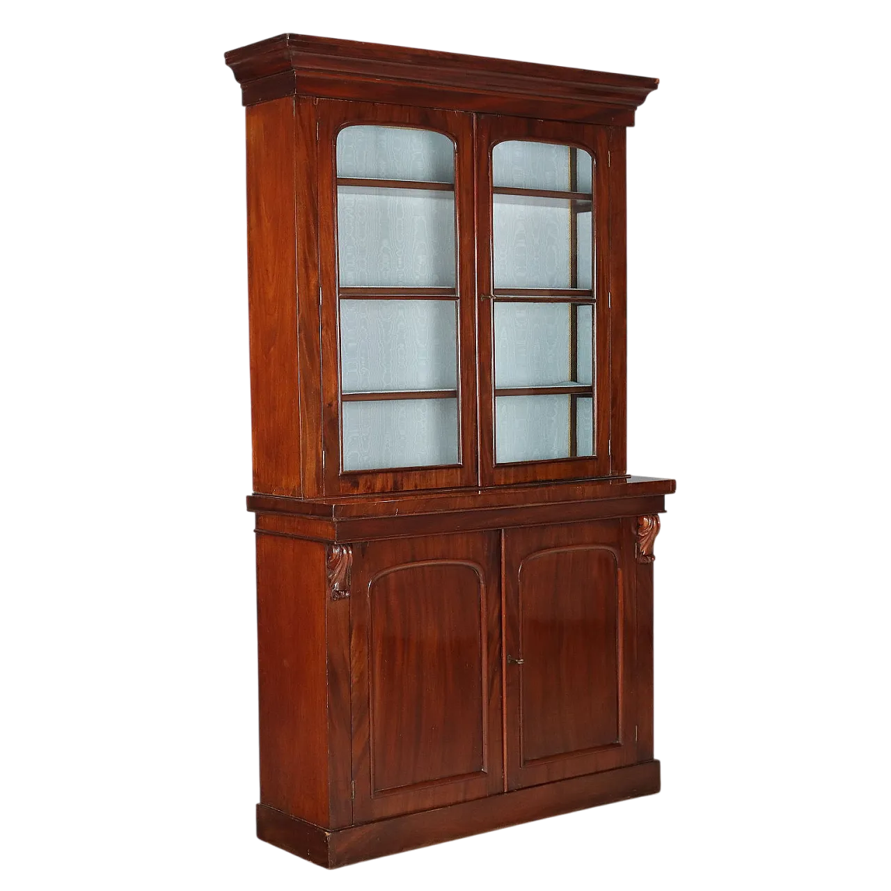 Libreria vittoriana in mogano e vetro, fine '800 10