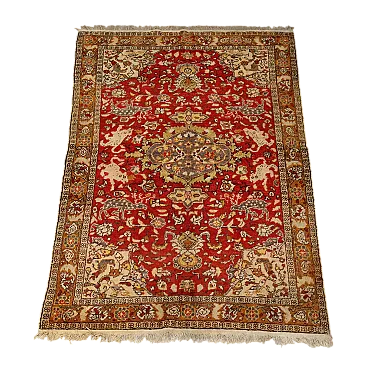 Tappeto Fango in cotone e lana, realizzato a mano, nodo grosso, '900