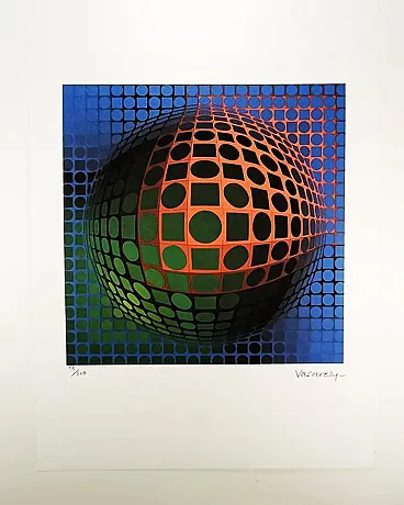 Victor Vasarely, litografia in edizione limitata numerata, anni '70