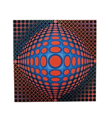 Victor Vasarely, litografia in edizione limitata numerata, anni '70