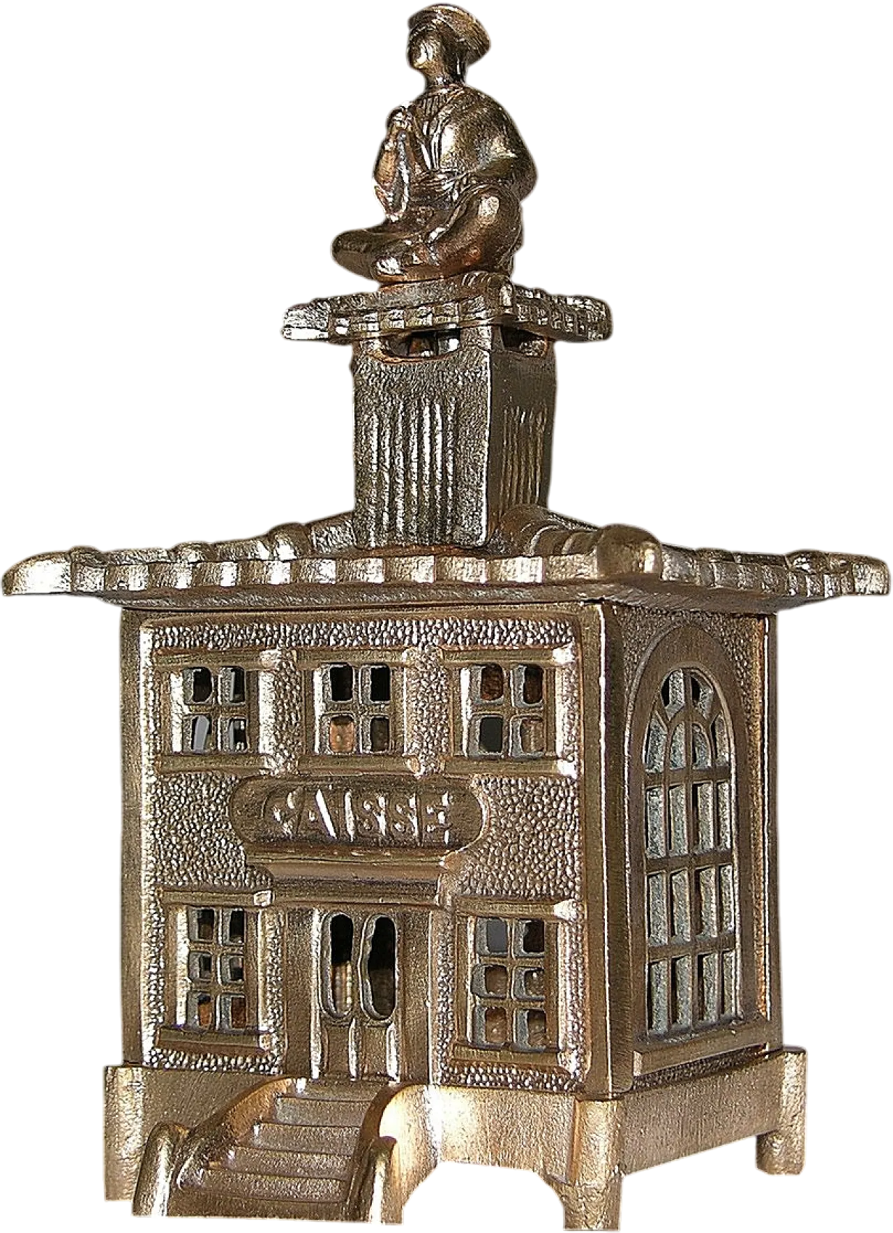 Bronze pagoda piggy bank, mid-20th century 10