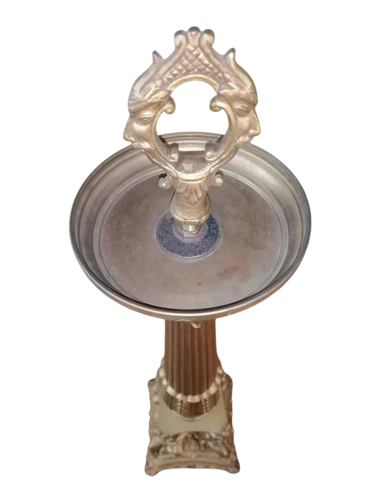 Candelabro liturgico antico da Chiesa in bronzo con putti, primo '900 7