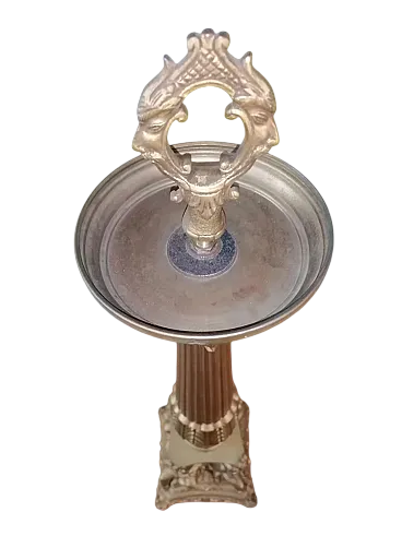 Candelabro liturgico antico da Chiesa in bronzo con putti, primo '900