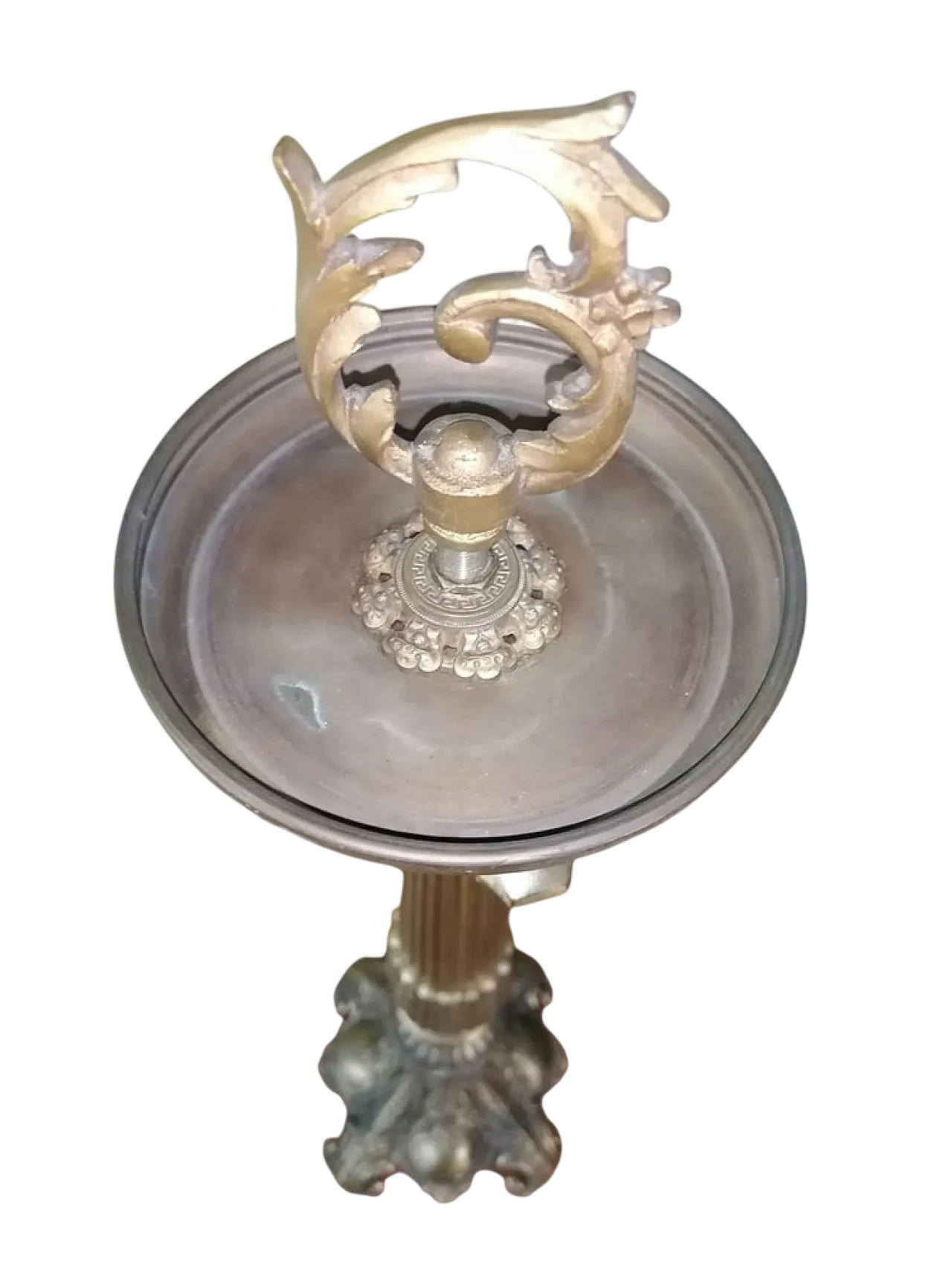 Candelabro liturgico antico da chiesa in bronzo, primo '900 6