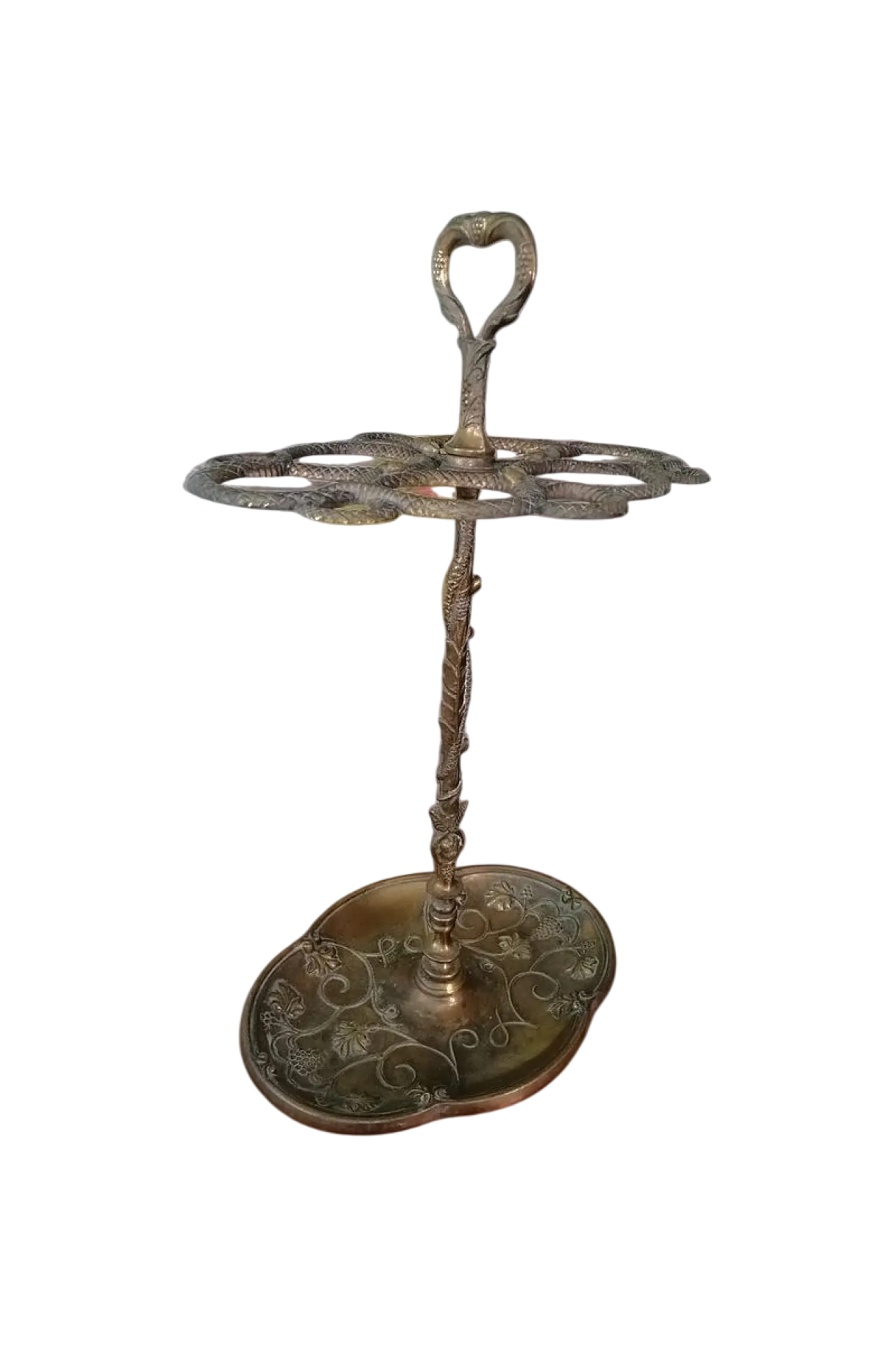 Bronze umbrella stand with snakes, early 20th century 7