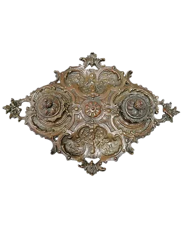 Calamaio vintage in bronzo cesellato, primo '900