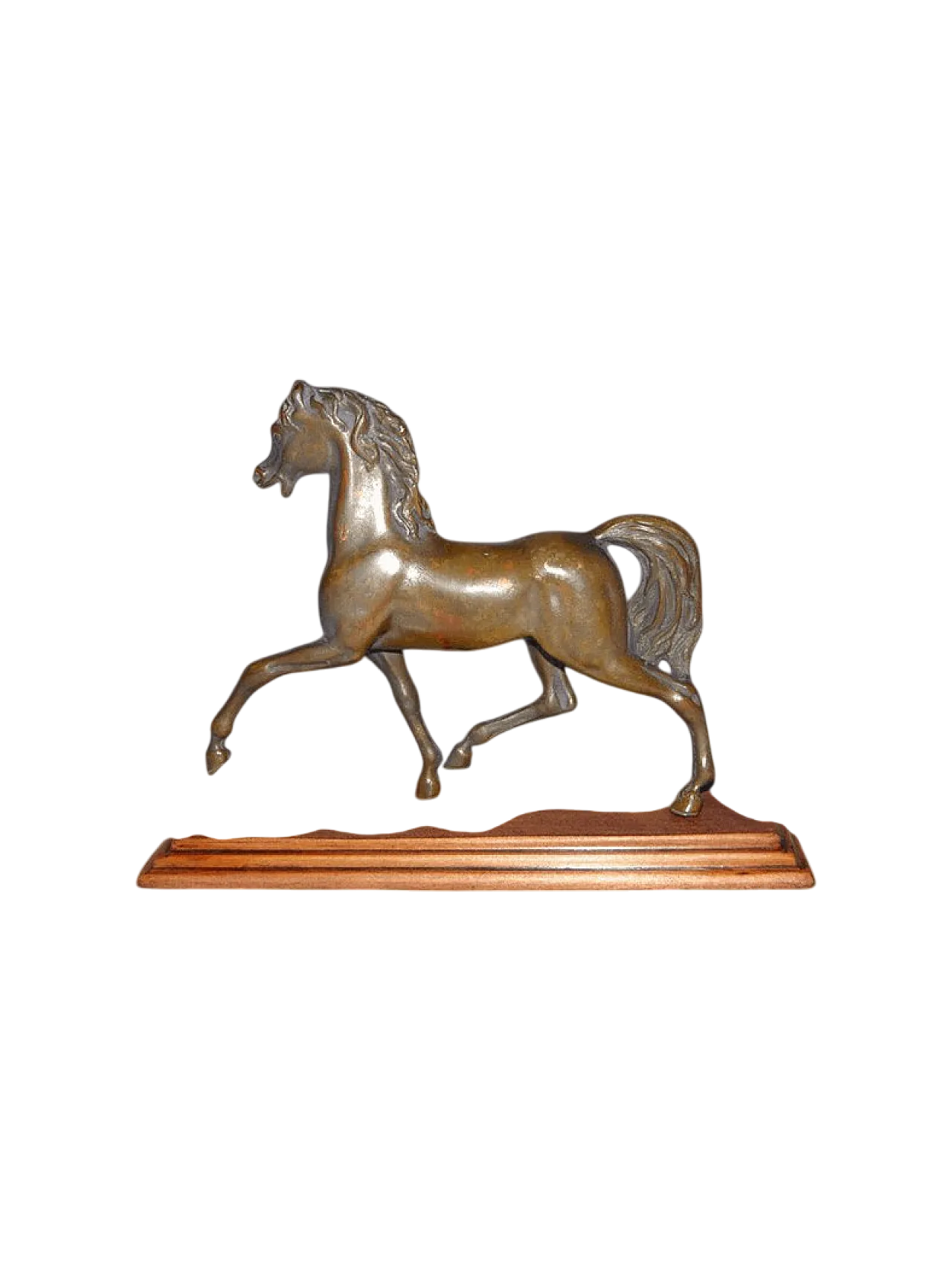 Cavallo in bronzo con base in legno, metà '900 6