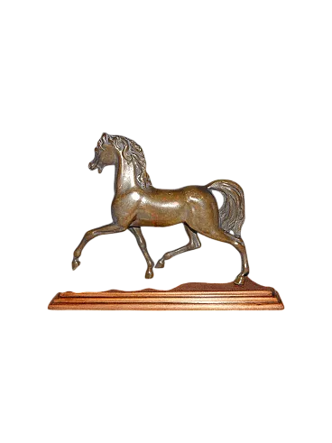 Cavallo in bronzo con base in legno, metà '900