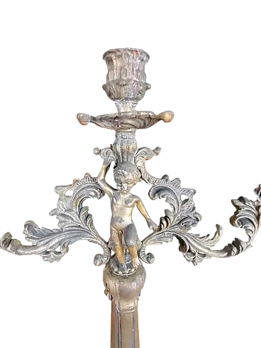 Candelabro in bronzo con putto, primo '900