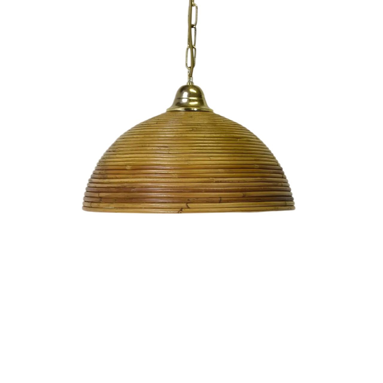 Bamboo and rattan pendant lamp, 1960s 12