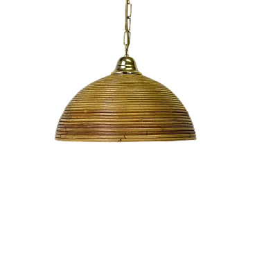 Bamboo and rattan pendant lamp, 1960s