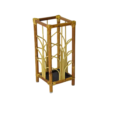 Bamboo and rattan umbrella stand, 1970s
