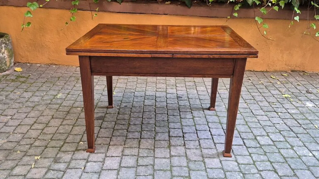 Extendable draw table in walnut and oak wood, 19th century 3