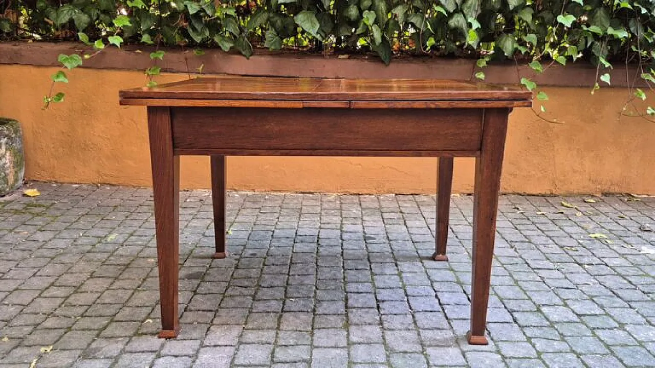 Extendable draw table in walnut and oak wood, 19th century 4