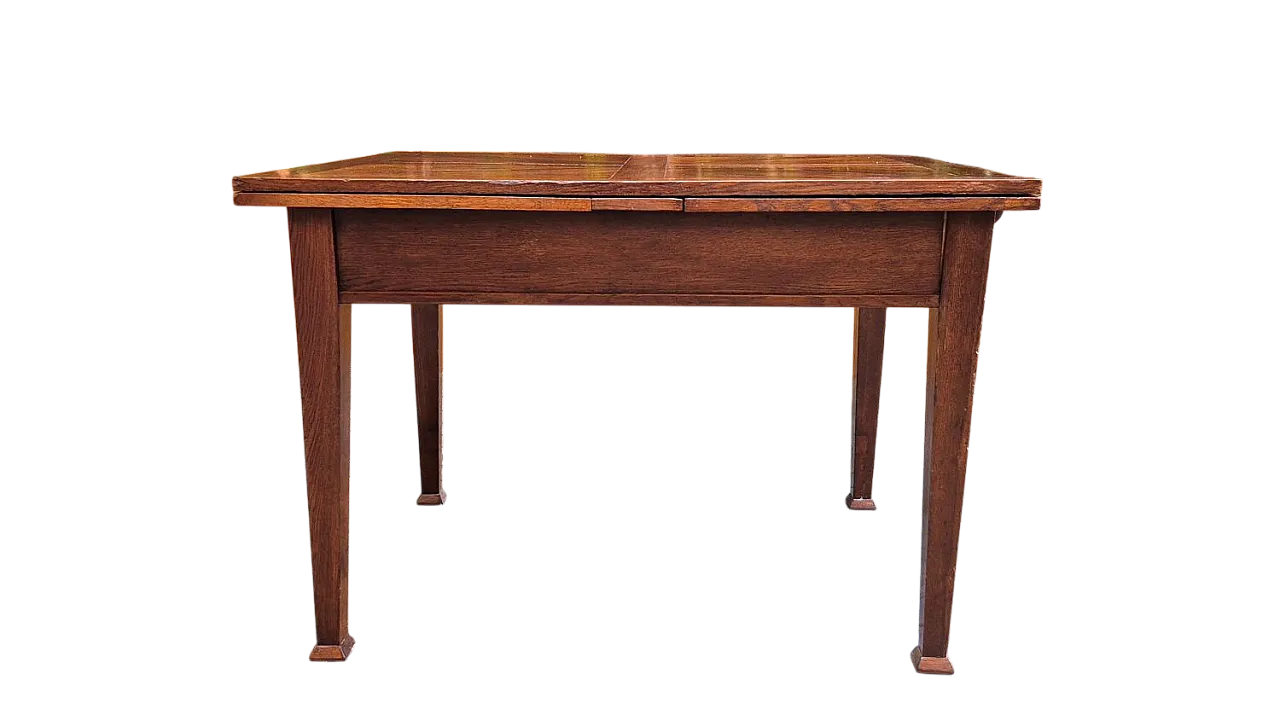 Extendable draw table in walnut and oak wood, 19th century 7