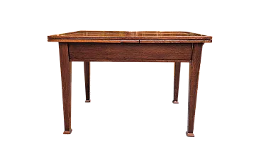 Extendable draw table in walnut and oak wood, 19th century