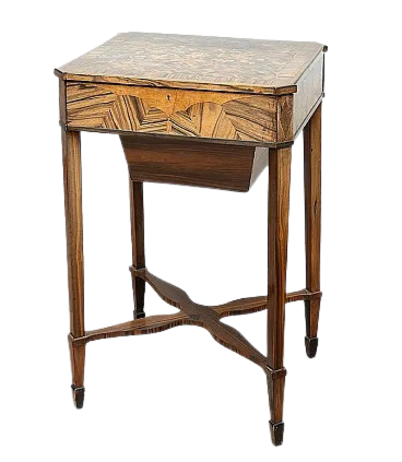 Napoleon III work table in precious exotic woods, 20th century 10