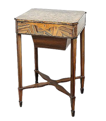 Napoleon III work table in precious exotic woods, 20th century