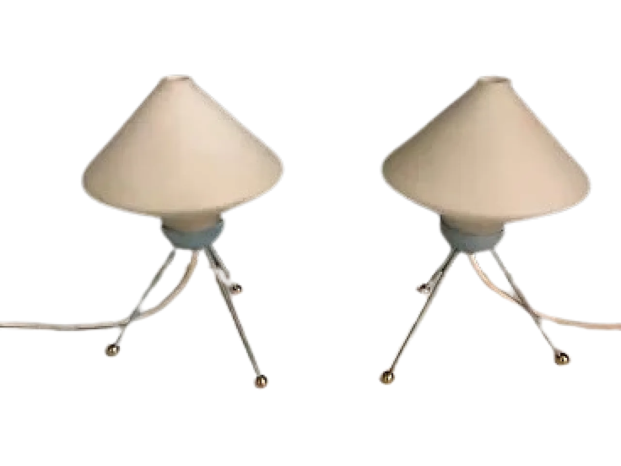 Pair of opaline glass table lamps, 1950s 6