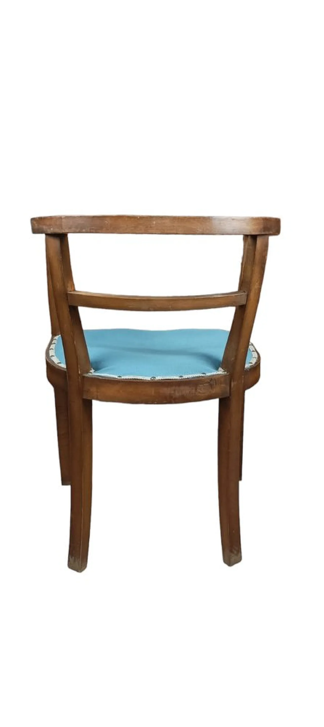 Coppia di sedie Tub in legno e tessuto, metà '900 3