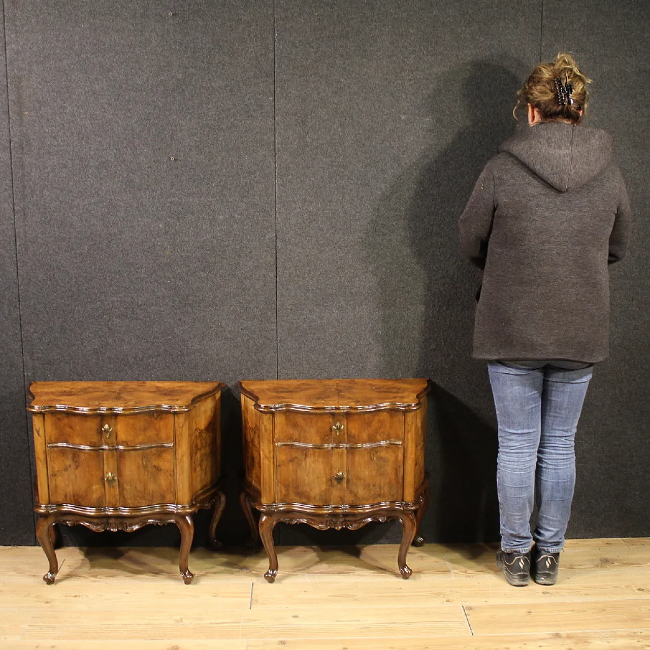 Pair Venetian bedside tables, 20th century 2