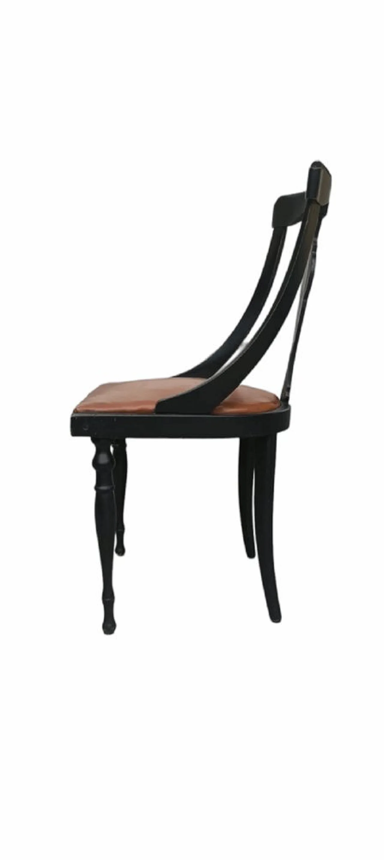 5 Sedie in legno e similpelle, metà '900 3