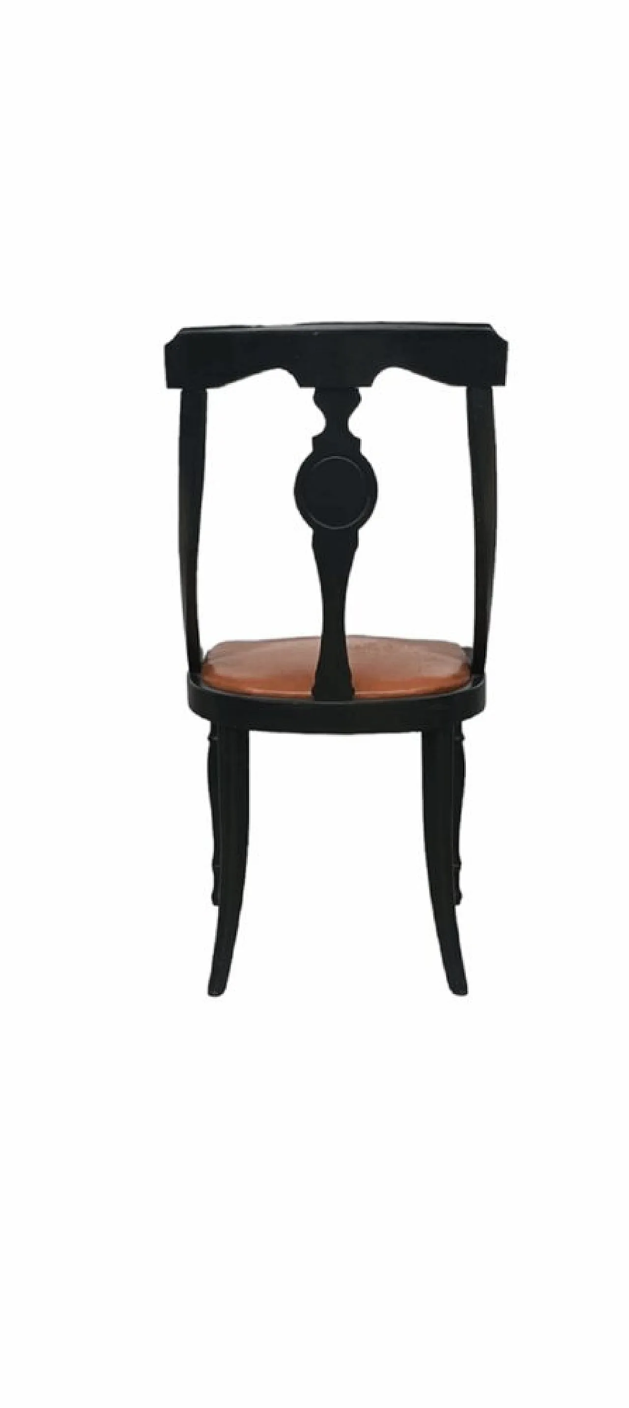 5 Sedie in legno e similpelle, metà '900 4