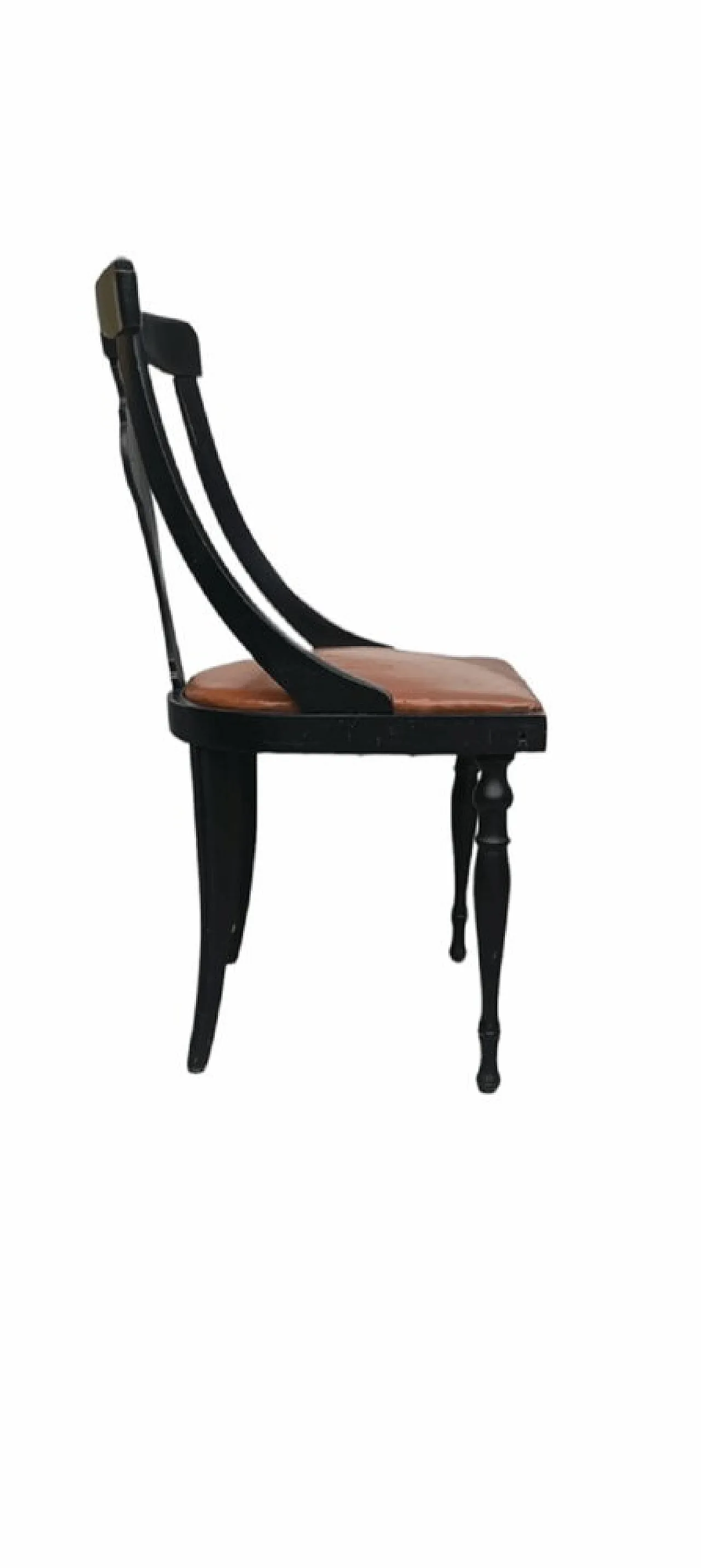 5 Sedie in legno e similpelle, metà '900 5