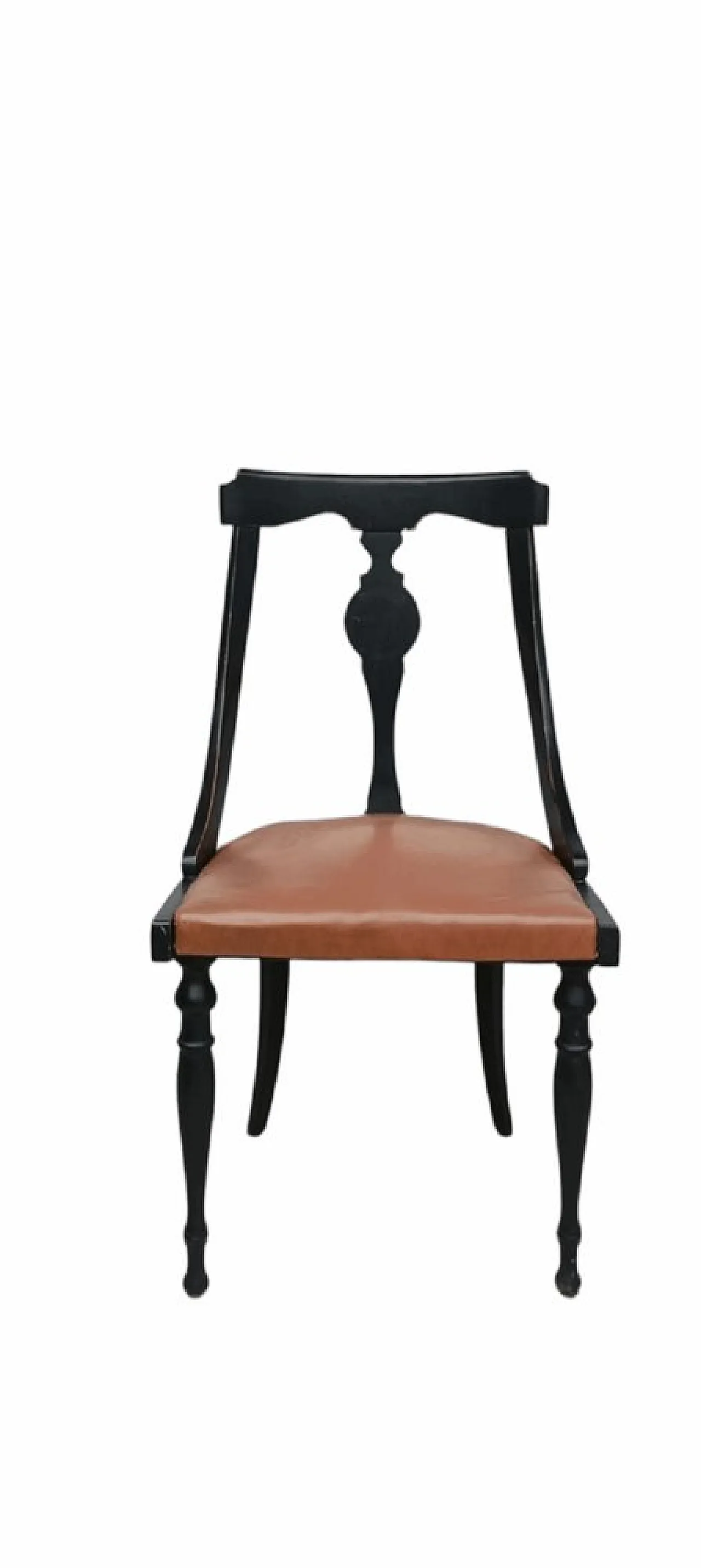 5 Sedie in legno e similpelle, metà '900 6