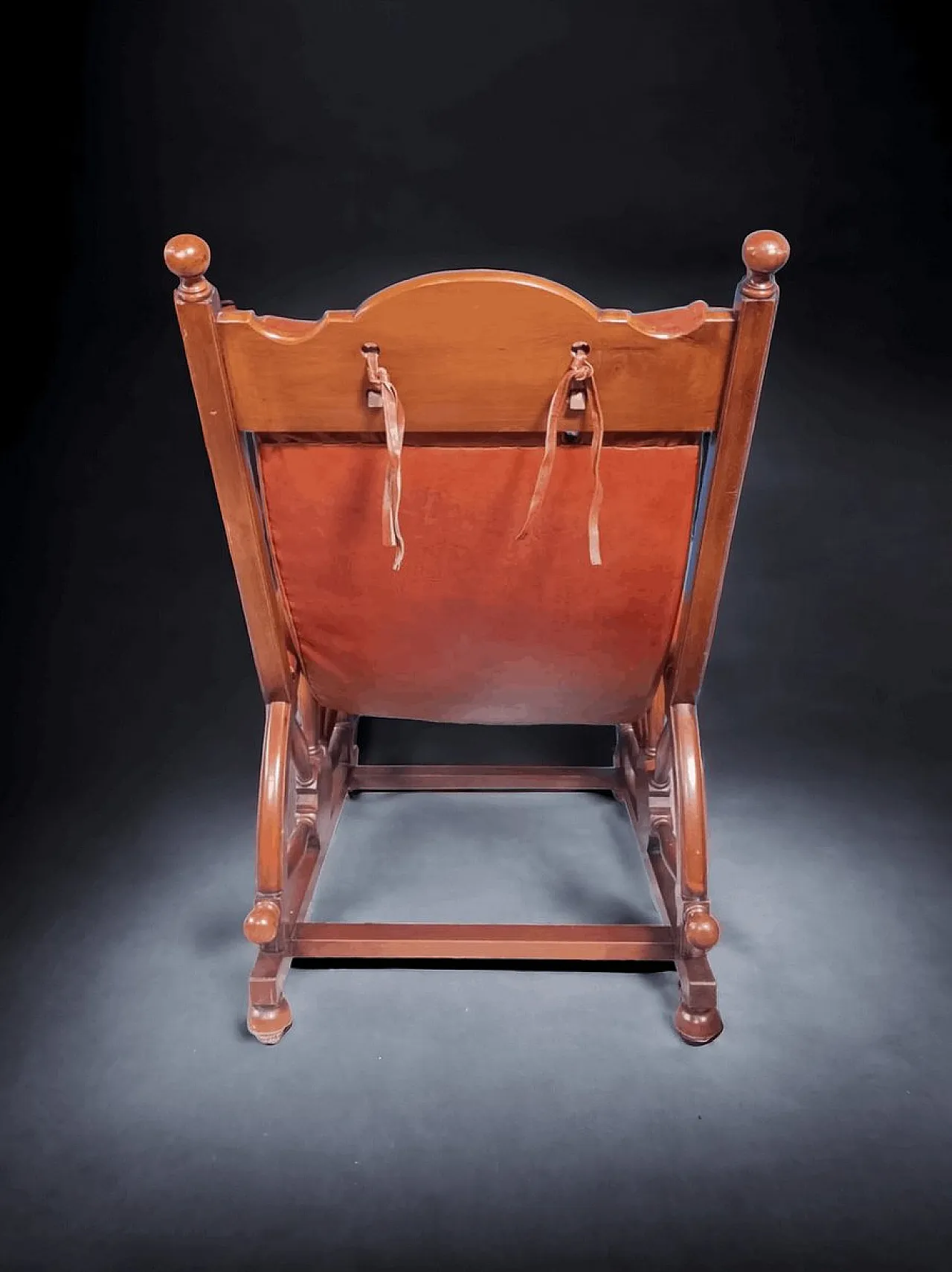 Poltrona Naval in pelle e legno, fine '900 3