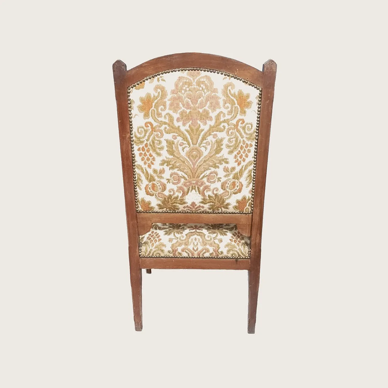 Carved wooden Damask armchair, 1940s 3