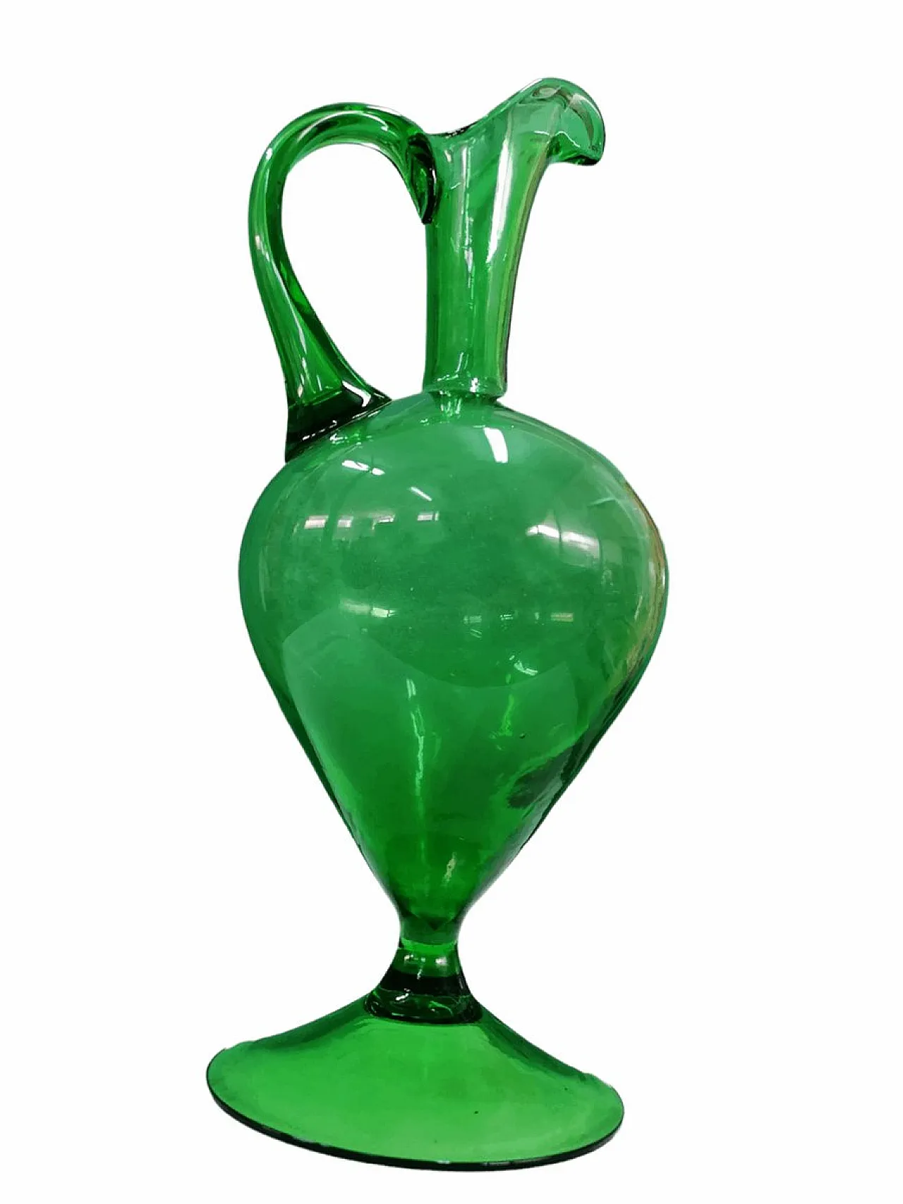 Vaso brocca in vetro soffiato attribuito a Taddei per Empoli, '900 2