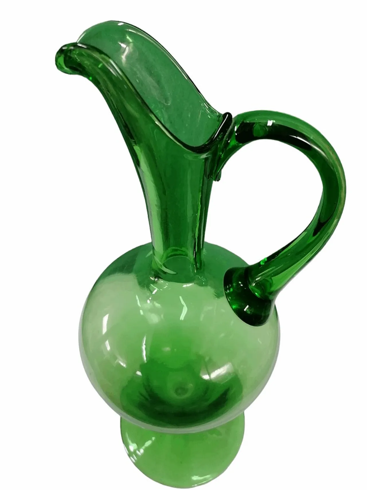 Vaso brocca in vetro soffiato attribuito a Taddei per Empoli, '900 4