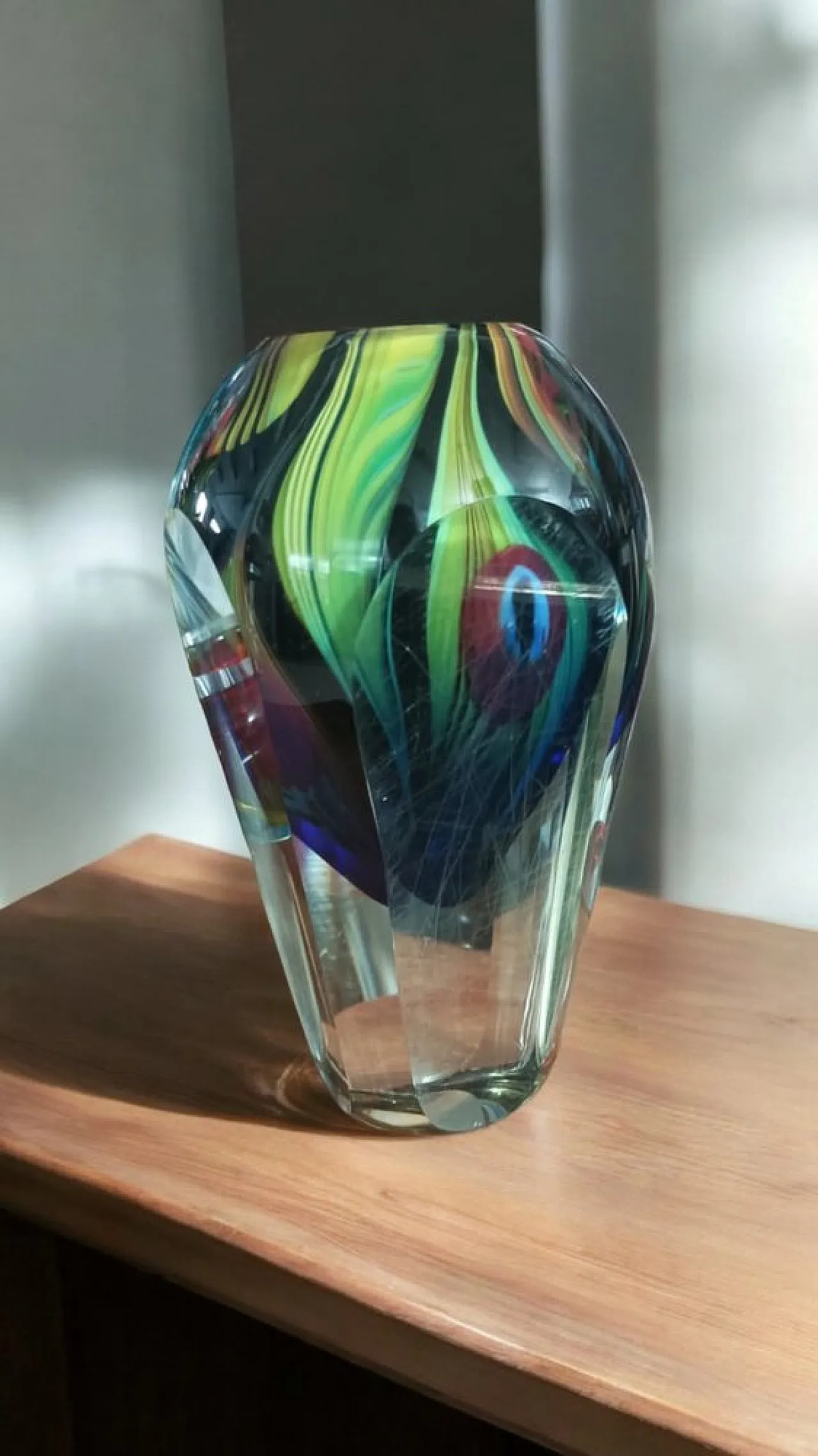 Vaso policromo in vetro sommersodi Murano, anni '90 4